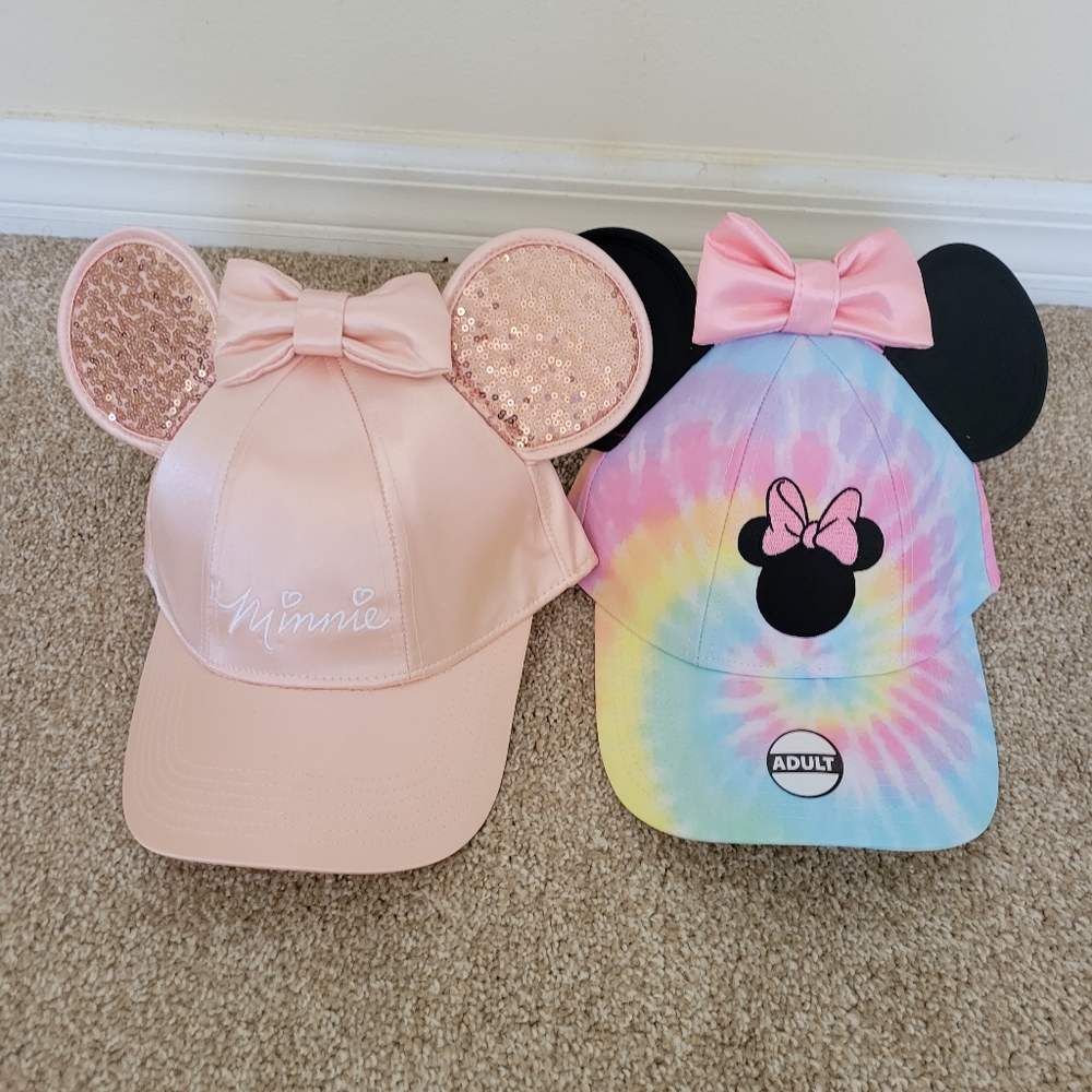 Bundle of two new adult Minnie Mouse hats - disney trip
